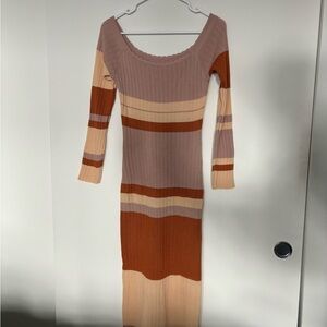 Long Striped Knit Dress